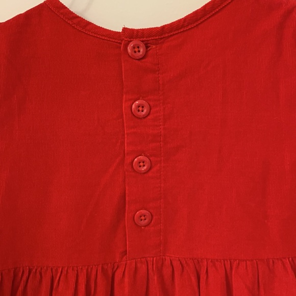 Hanna Andersson red corduroy tiered dress, short sleeve - Picture 4 of 4